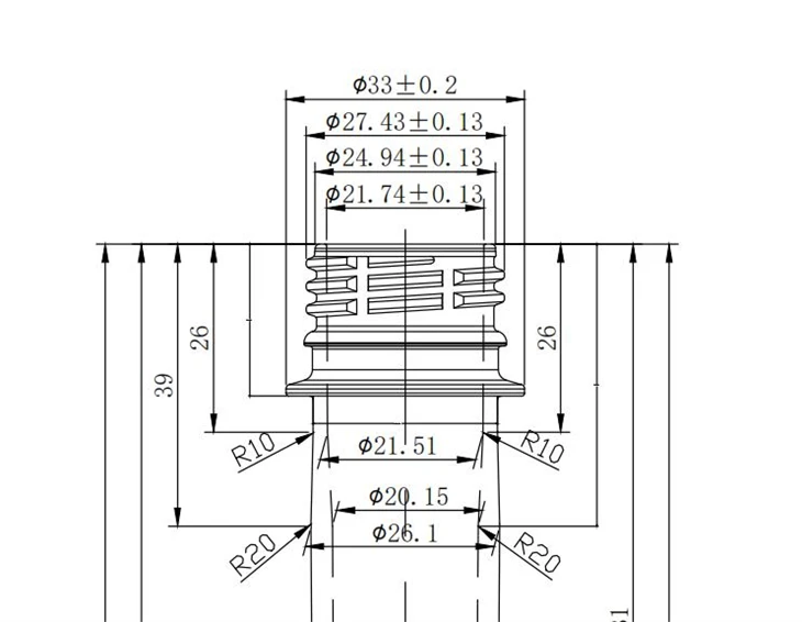 28mm PCO 1810 PET Preform
